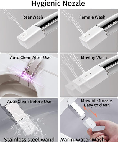 EPLO DP7SE Smart Elongated toilet Bidet One-piece Auto Flush Heated Seat Foot sensor