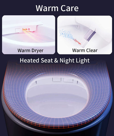 EPLO DP7SE Smart Elongated toilet Bidet One-piece Auto Flush Heated Seat Foot sensor