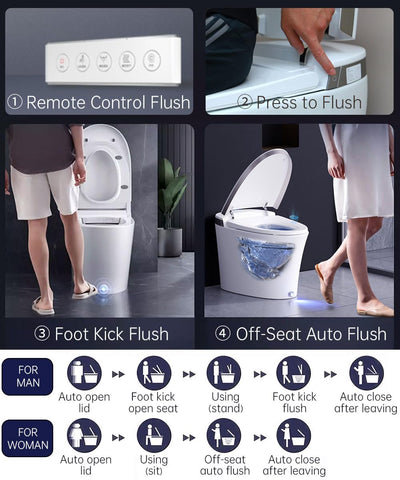 EPLO EQ7/IX7 Smart Toilet with Bidet - ADA Compliant Auto Flush Foam shield